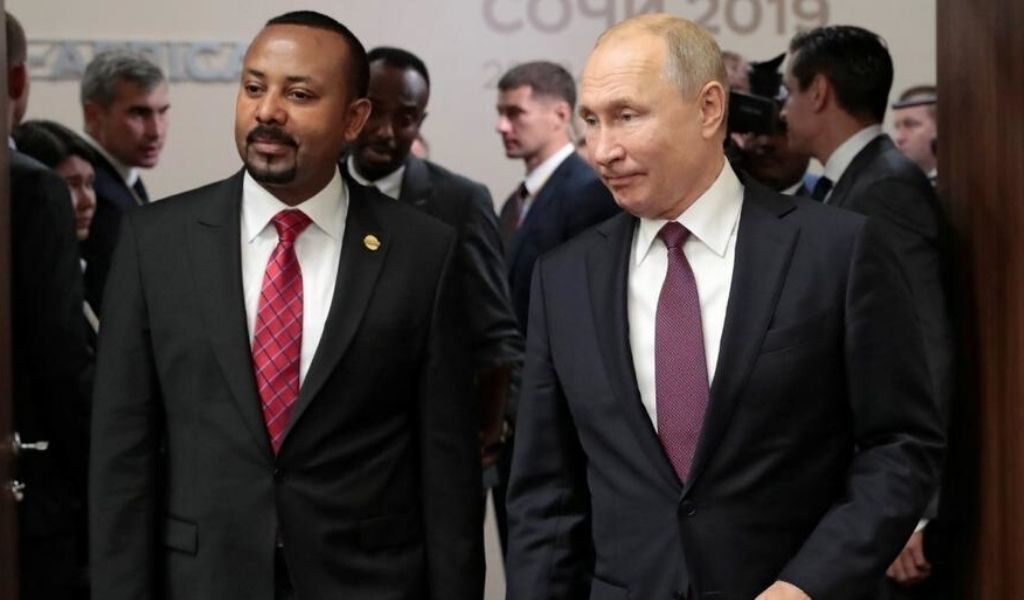 DZALEU.COM - African Lifestyle magazine - Sommet Russie-Afrique Sotchi 2019 : Vladimir Poutine et Abiy Ahmed (Ethiopie), Nobel de la Paix 2019