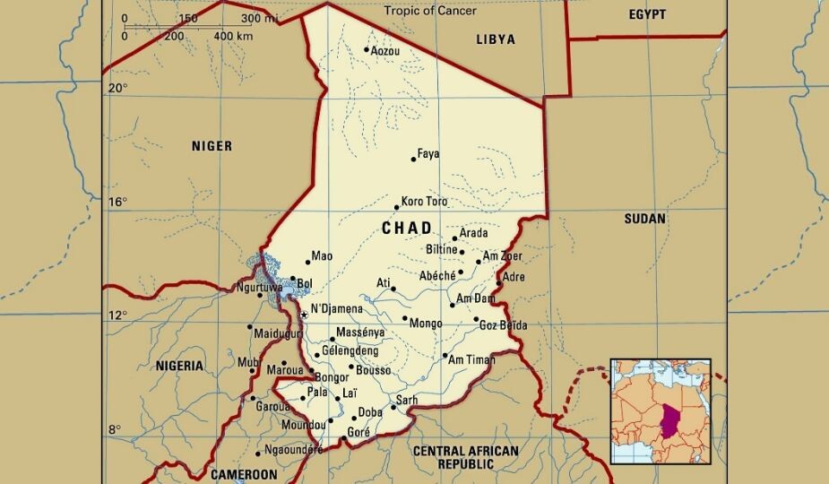 Carte géographique du Tchad