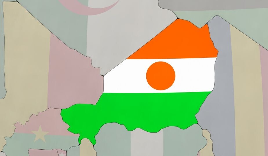 Carte et drapeau du Niger