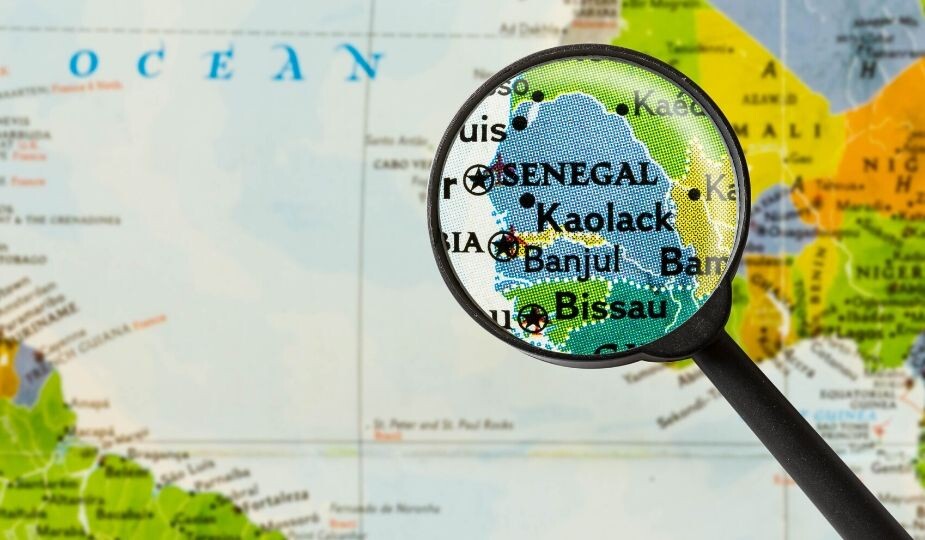 Carte du Sénégal pays de l'Afrique de l'Ouest